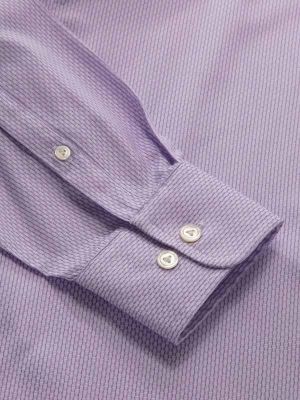 Montefalco Lilac Solid Full sleeve single cuff Tailored Fit Classic Formal Cotton Shirt