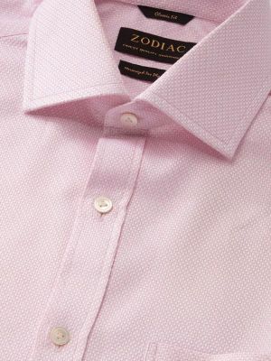 Monteverdi Pink Solid Full sleeve double cuff Classic Fit Classic Formal Cotton Shirt