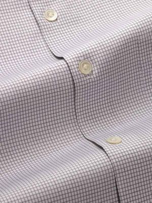 Novella Light Grey Check Full sleeve single cuff Tailored Fit Semi Formal Cotton Shirt