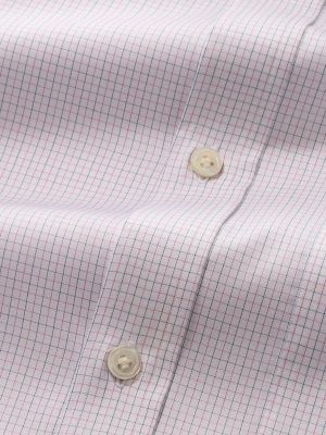 Palladio Pink Check Full sleeve single cuff Classic Fit Classic Formal Cotton Shirt