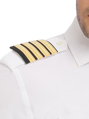 Pilot White Solid Full sleeve single cuff Classic Fit Classic Formal Blended Shirt
