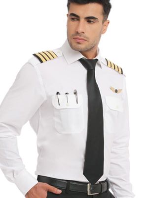 Pilot White Solid Full sleeve single cuff Classic Fit Formal Blended Shirt