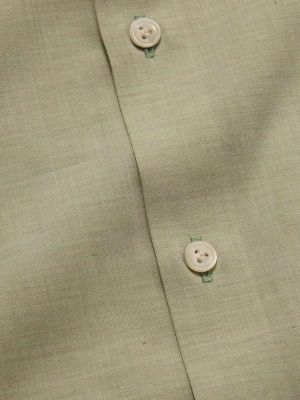 Venete  Mint Solid Full sleeve single cuff Tailored Fit Semi Formal Cotton Shirt