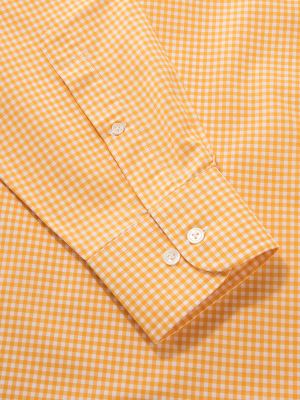 Vivace Yellow Check Full Sleeve Classic Fit Semi Formal Cotton Shirt