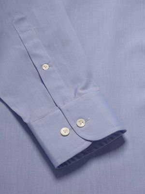 Chambrey Sky Solid Full sleeve single cuff Classic Fit Classic Formal Cotton Shirt