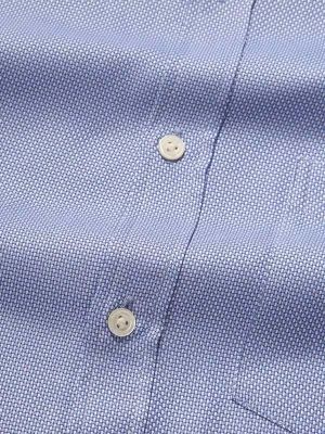 Cione Blue Check Full sleeve single cuff Classic Fit Classic Formal Cotton Shirt