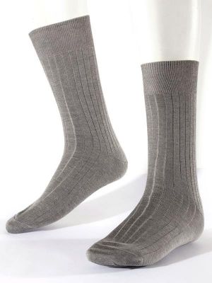 Moderna Melange Rib Light Grey Socks