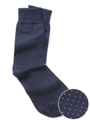 Micro Dot Navy Socks