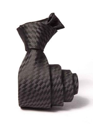 ZT-222 Structure Solid Dark Grey Polyester Tie