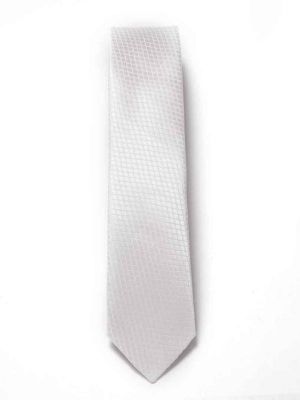 ZT-190 Structure Solid White Polyester Tie