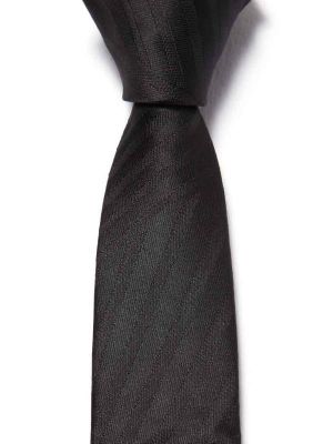 ZT-200 Structure Solid Black Polyester Tie