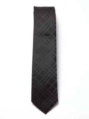 ZT-203 Checks Black Polyester Tie
