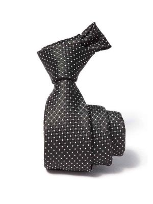 ZT-230 Structure Solid Black Polyester Tie