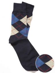 Argyle Navy Cotton Socks