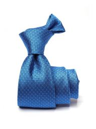 Torino All Over Medium Blue Silk Tie