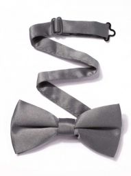 plain dark grey polyester bow ties