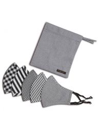 pouch assorted barboni black and white chx ctn mask