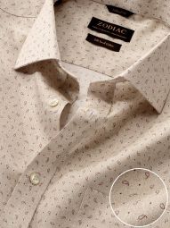 zodiac bassano sand cotton print shirts