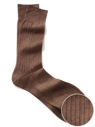 moderena melange brown rib cotton socks