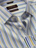 Buy Vivace Yellow Cotton Tailored Fit Formal Striped Shirt | Zodiac