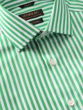 Buy Vivace Green Cotton Tailored Fit Formal Striped Shirt | Zodiac