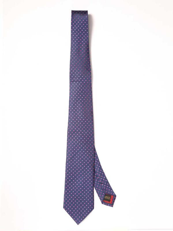 Florentine Slim Minimal Dark Blue Silk Tie