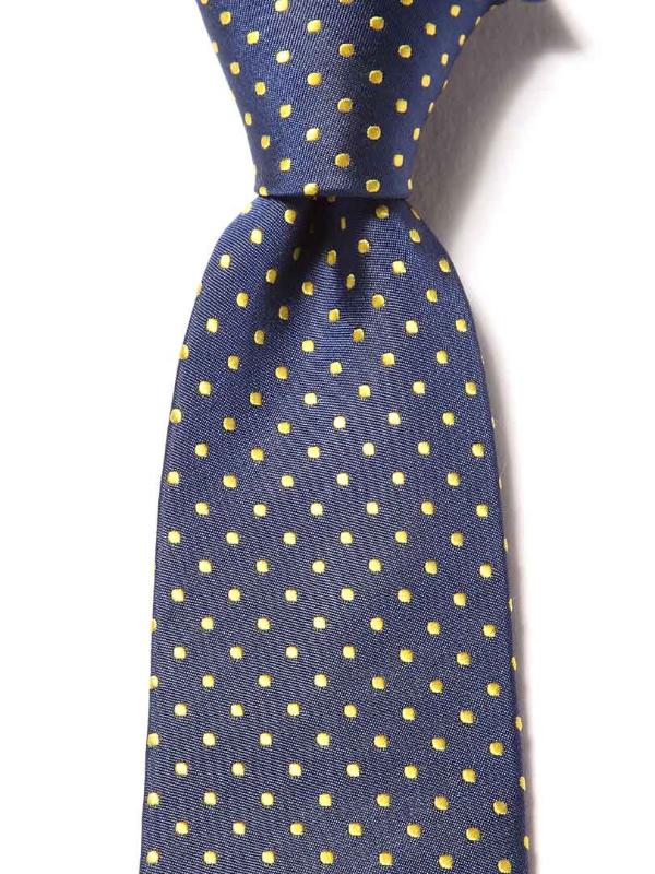 Florentine Slim Minimal Navy Silk Tie
