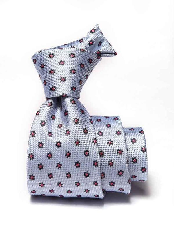 Florentine Slim Minimal Medium Blue Silk Tie