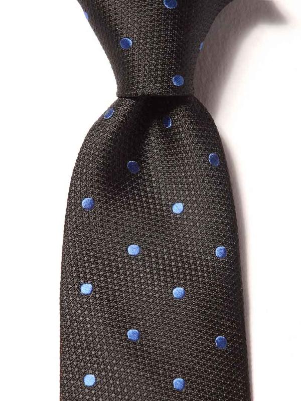 Florentine Slim Minimal Dark Black Silk Tie