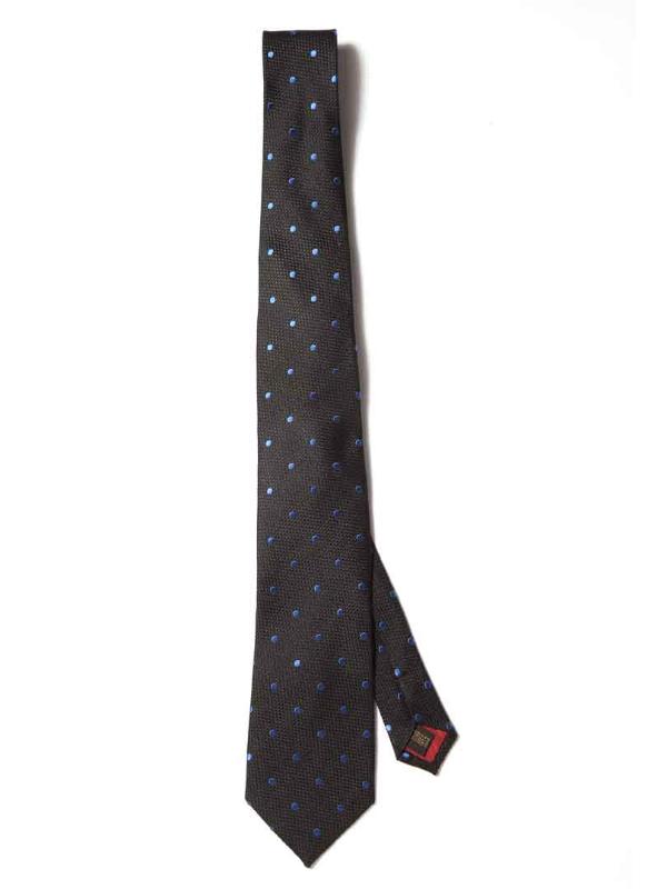 Florentine Slim Minimal Dark Black Silk Tie