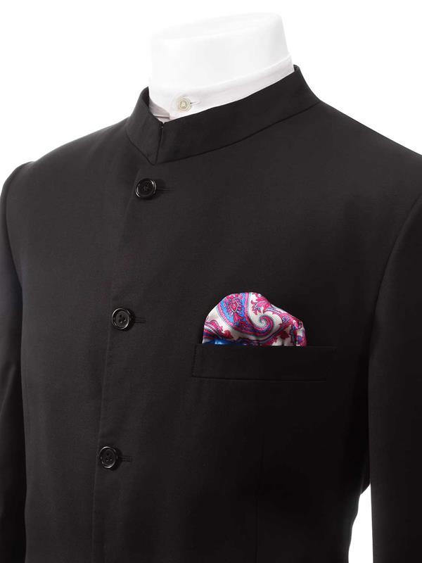 Biella Pure Solid Black Classic Fit Wool Jacket