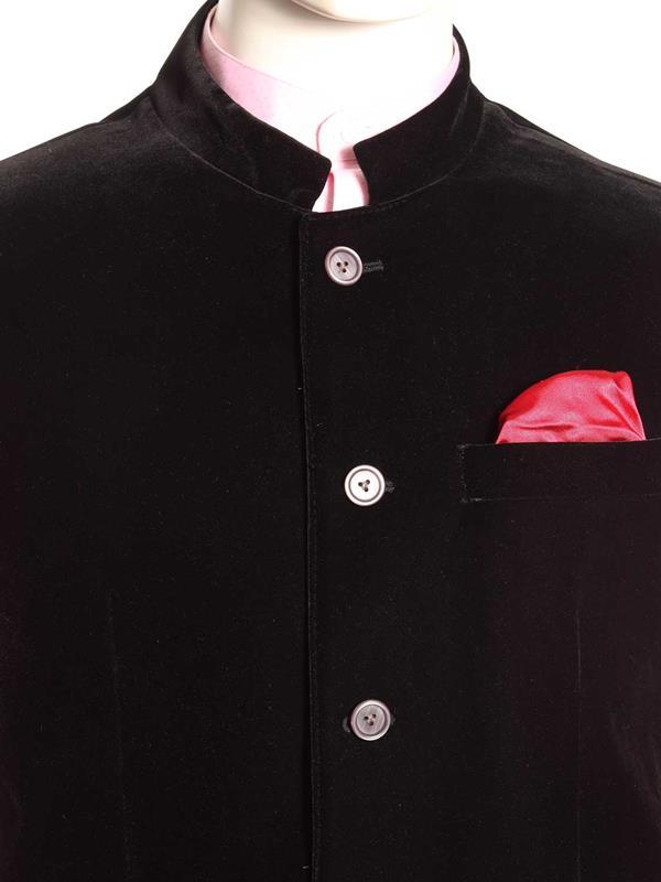 Principe Solid Black Tailored Fit Blended Jodhpuri