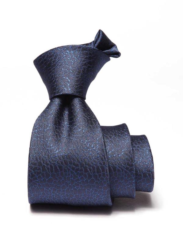 Kingcross Slim Structure Solid Navy Polyester Tie