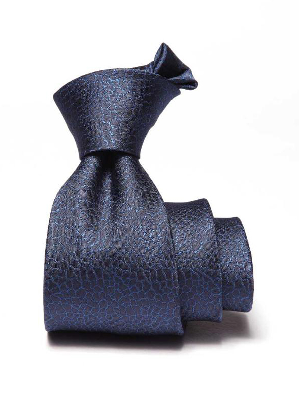 Kingcross Slim Structure Solid Navy Polyester Tie