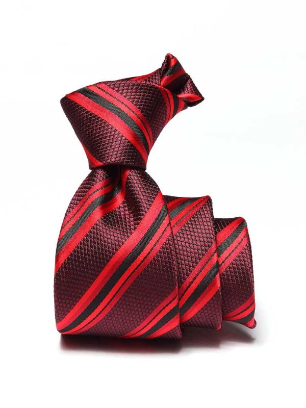 Kingsford Slim Striped Maroon Polyester Tie