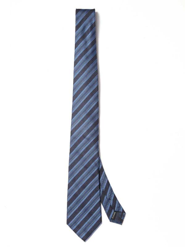 Kingsford Slim Striped Navy Polyester Tie
