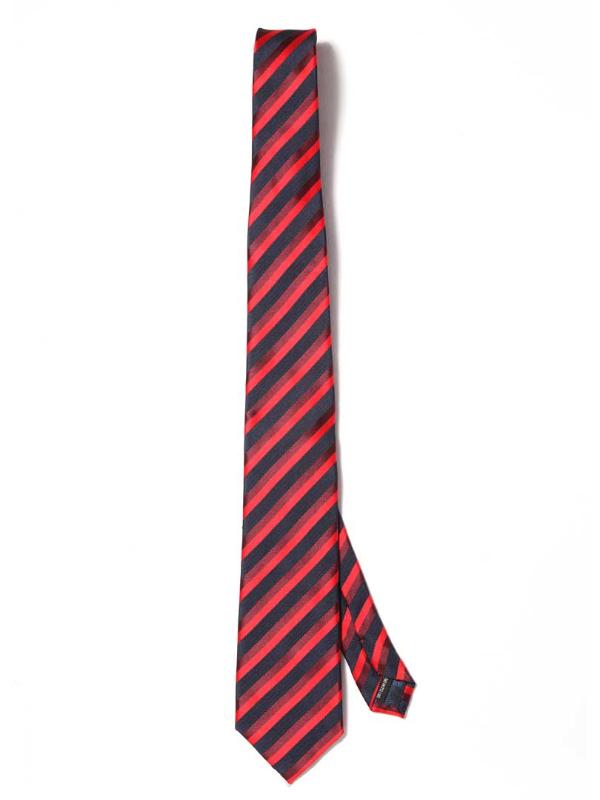 Kingsford Slim Striped Dark Red Polyester Tie