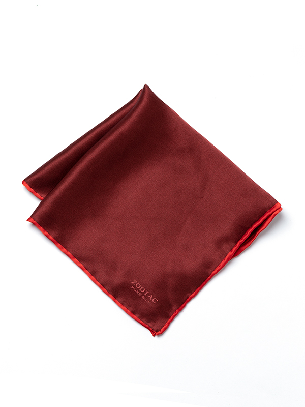 Silk Solid Maroon And Red Pochette
