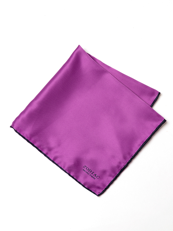 Silk Solid Purple And Navy Pochette