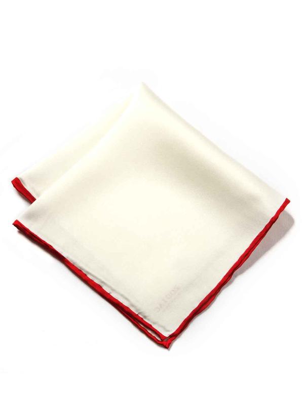 Silk Pochette White & Red
