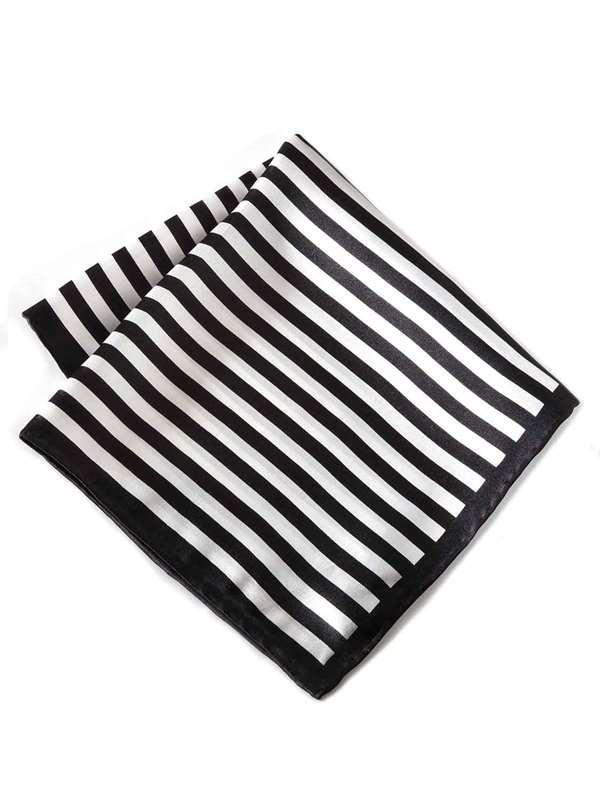 Silk Stripes Black and White Pochette