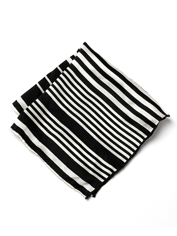 Silk Striped Black And White Pochette
