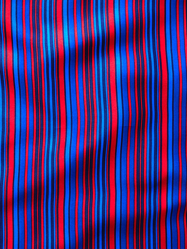 Silk Striped Navy And Red Pochette