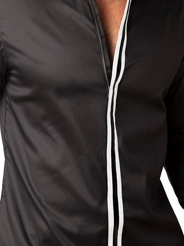 Aegon Black Solid Full sleeve single cuff Slim Fit  Cotton Shirt