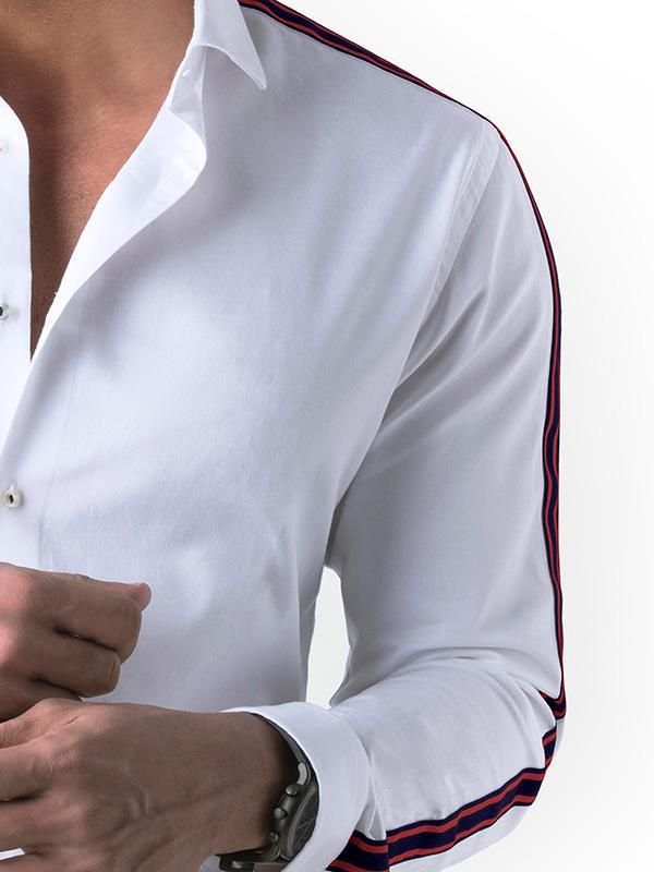 Alec White Solid Full sleeve single cuff Slim Fit  Blended Shirt