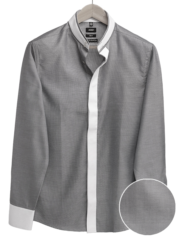 Bellagio Black Solid Full Sleeve Single Cuff Slim Fit Cotton Shirt