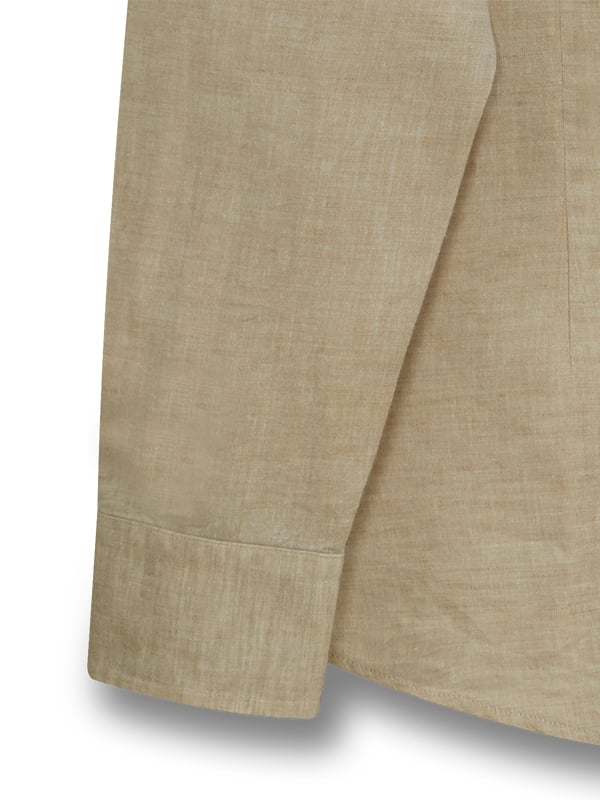 Benicio Sand Solid Full Sleeve Single Cuff Slim Fit Blended Shirt