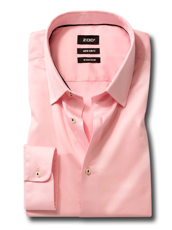 Bercy Pink Solid Full Sleeve Single Cuff Slim Fit Blended Shirt