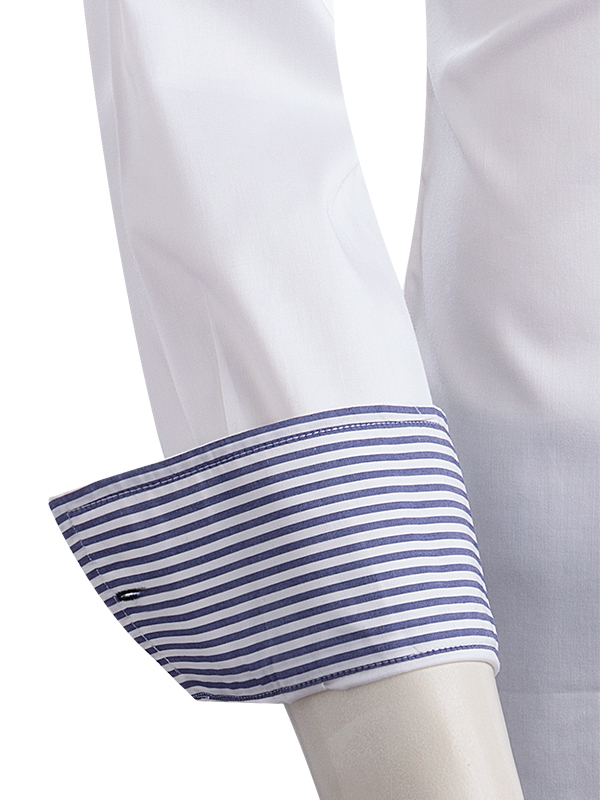 Boita White Solid Full Sleeve Single Cuff Slim Fit Blended Shirt