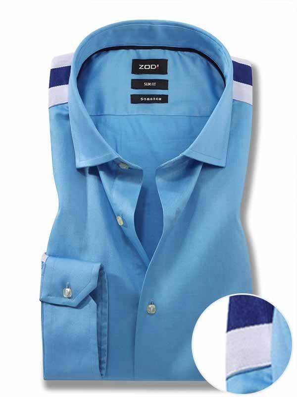 Flavio Blue Solid Full sleeve single cuff Slim Fit  Blended Shirt